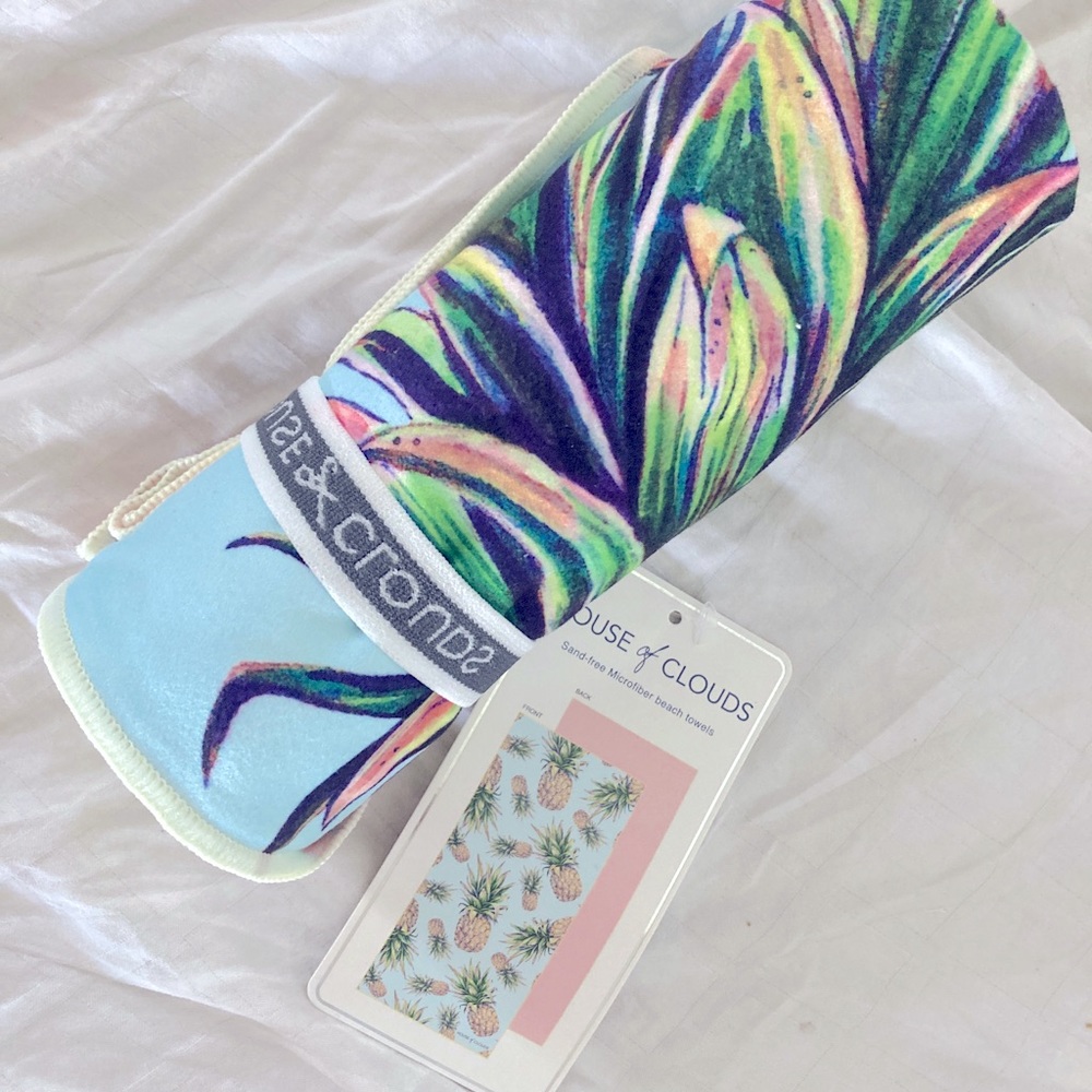 Sand free beach towel -pineapple -house of clouds by amber James